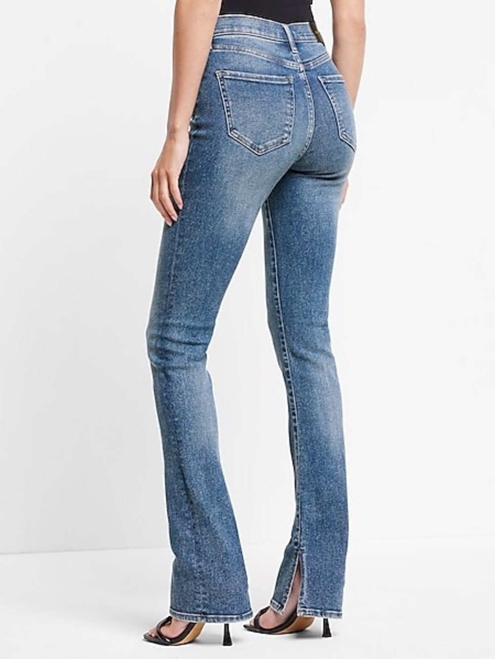 Express Skyscraper Mid Rise Split Hem Jeans - Picture 8 of 11
